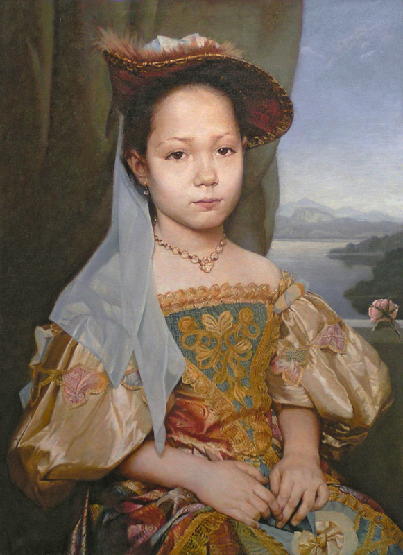 Portrait of a girl, painted from a photograph. oil on canvas (1000×800)