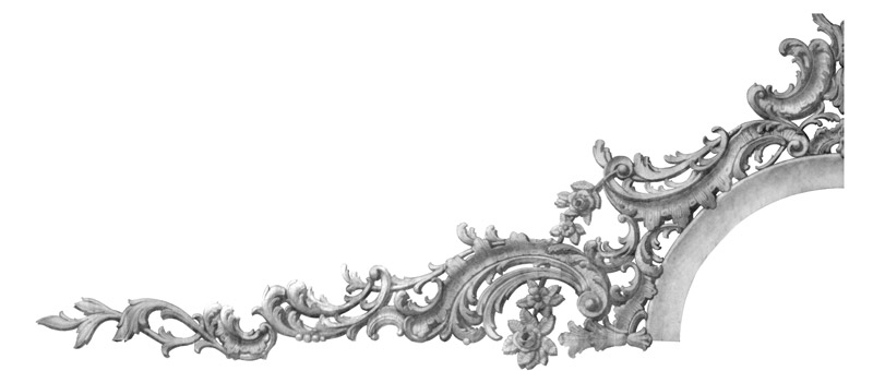 Full-size cartoon for stucco moulding. pencil on paper (1300×600)